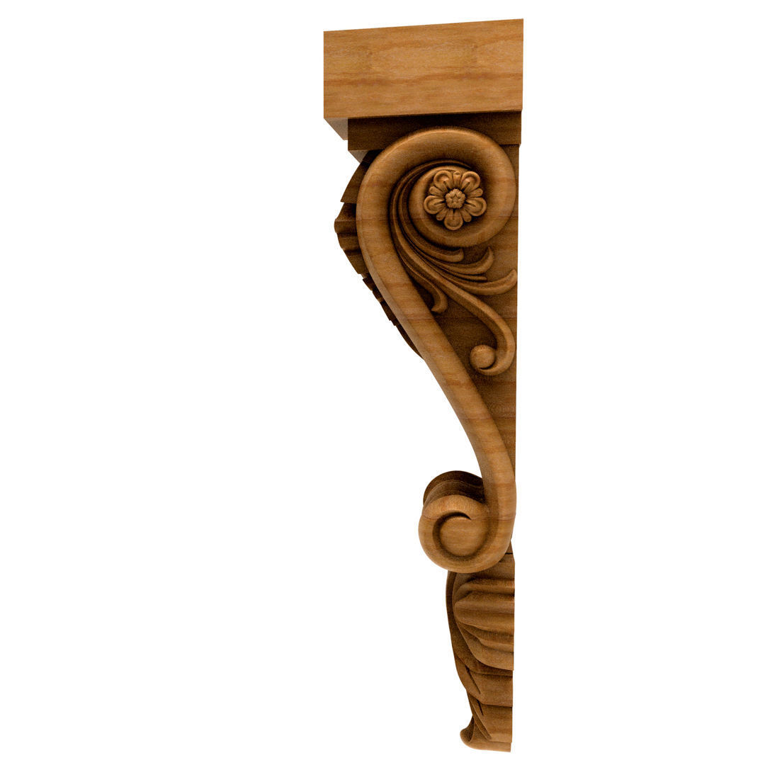3D Model STL Capital ornate wooden corbel 3D model_2