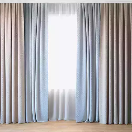 Curtains 08 Canvas curtains and tulle