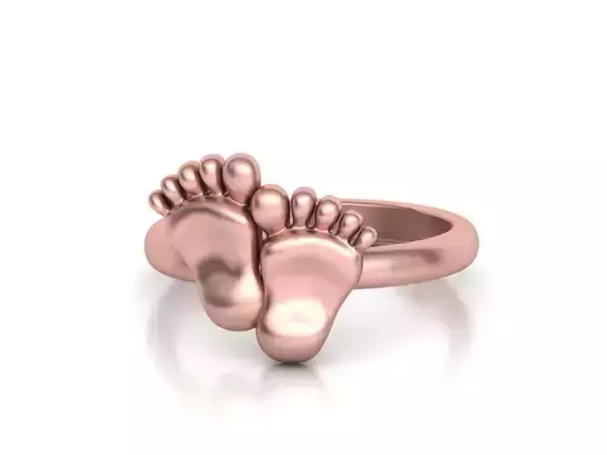 Baby Feet Ring Birth Personalized Ring 3dmodel  3D print model