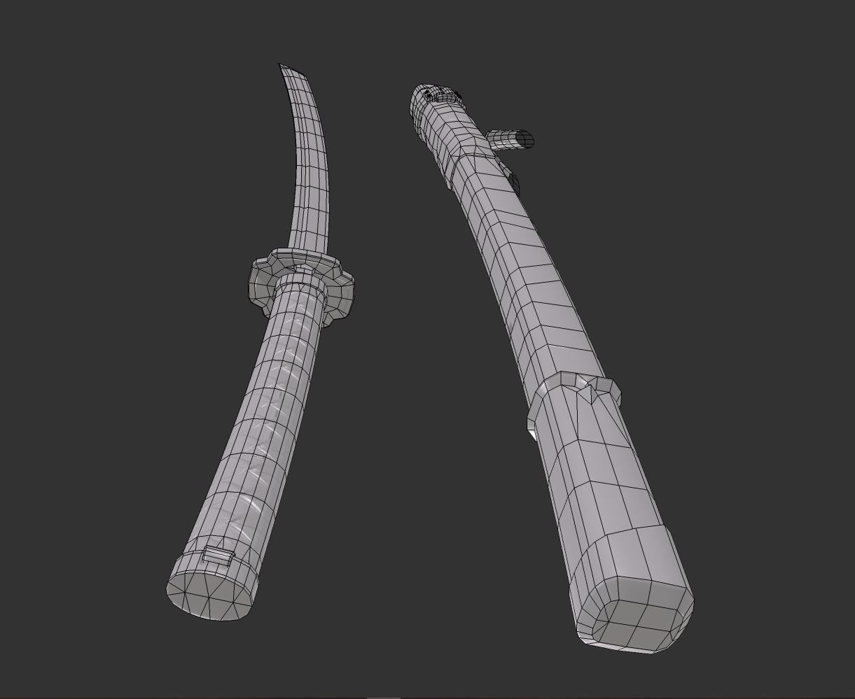 Scorpion Katana  Mortal Kombat Low-poly 3D model_11