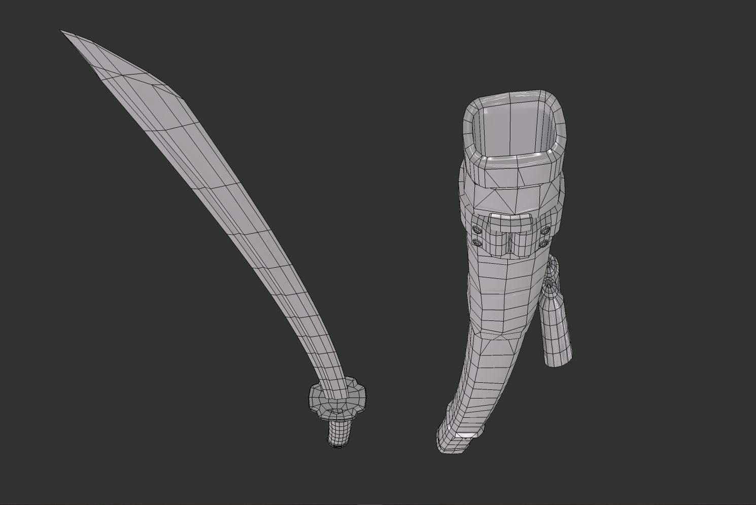 Scorpion Katana  Mortal Kombat Low-poly 3D model_12