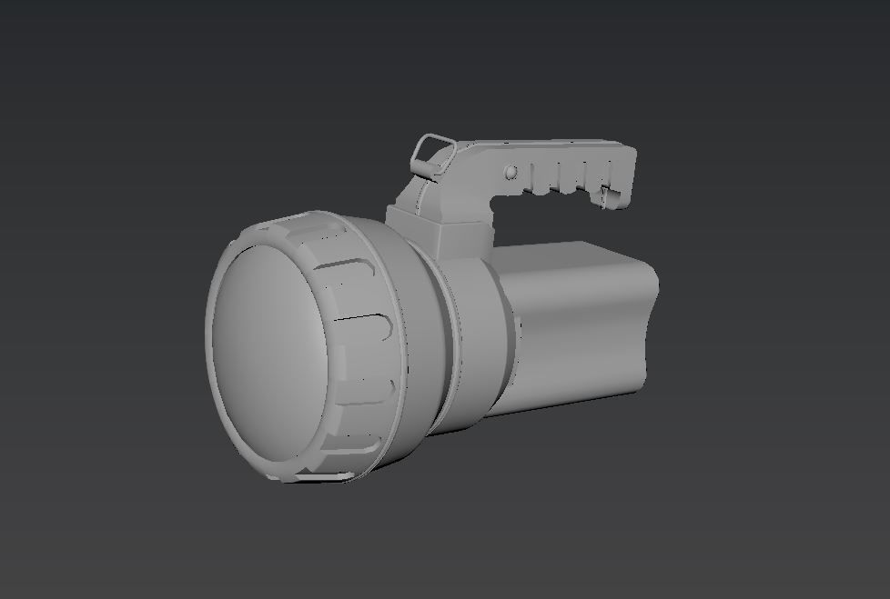 Flash flashlight with reflector Low-poly 3D model_5