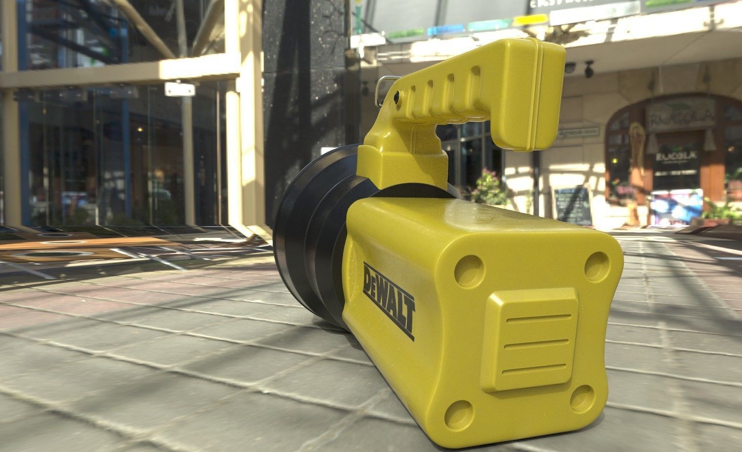 Flash flashlight with reflector Low-poly 3D model_4