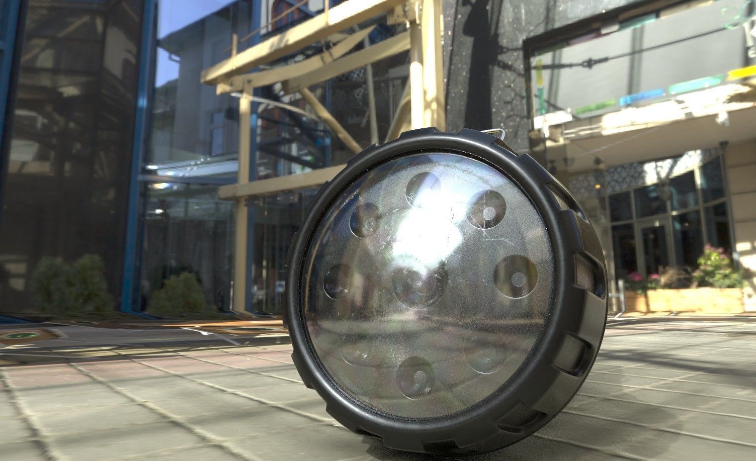 Flash flashlight with reflector Low-poly 3D model_2