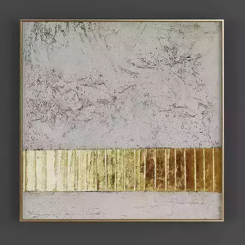 Pictures854 abstract painting with gold and stripes Low-poly 3D model