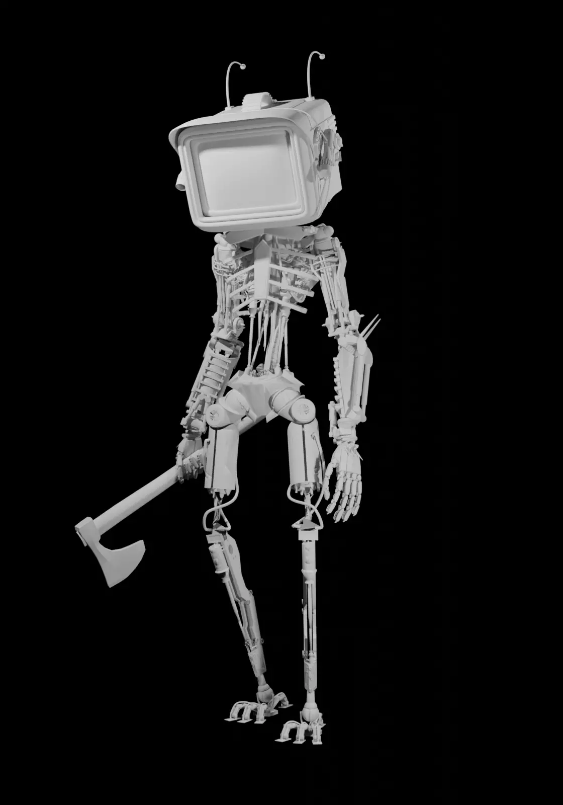 Cyberpunk Robot 3D model_0