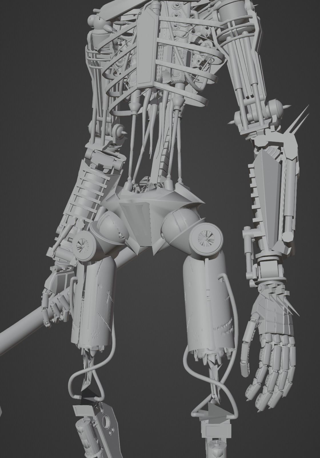 Cyberpunk Robot 3D model_8