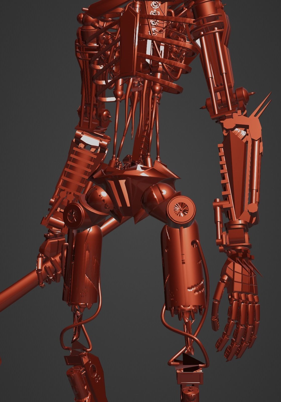 Cyberpunk Robot 3D model_7