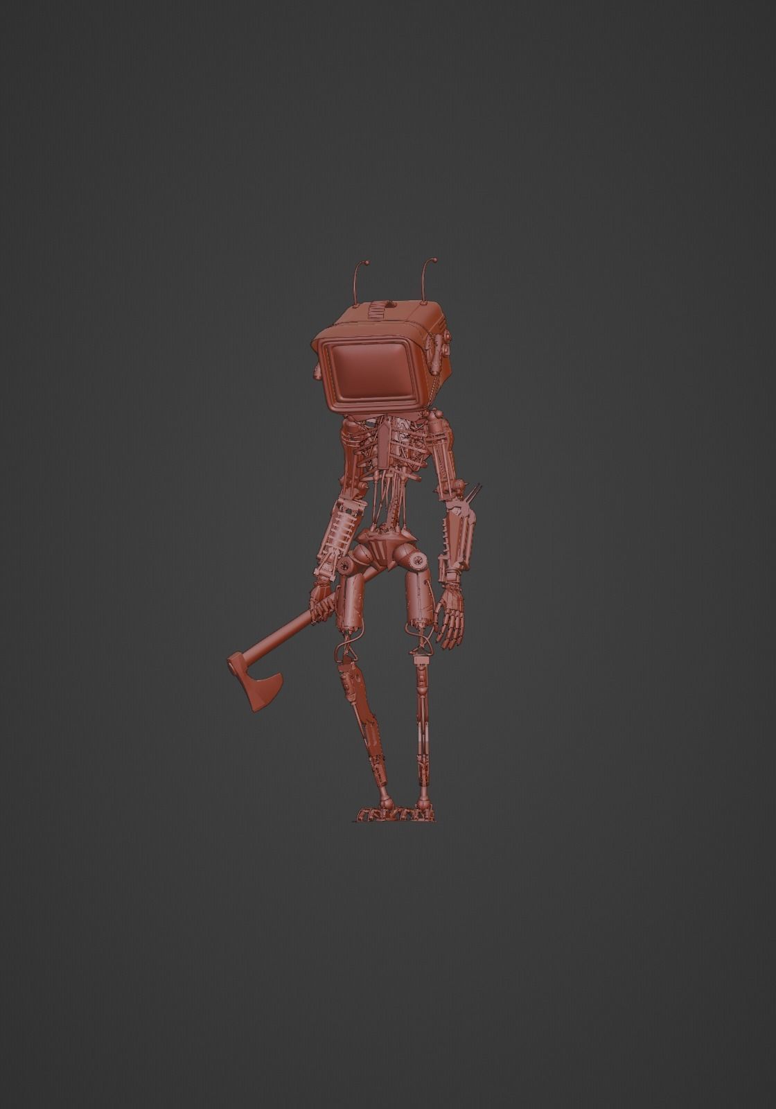 Cyberpunk Robot 3D model_14