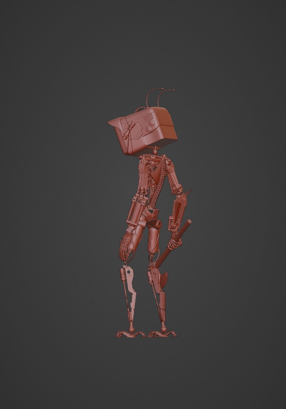 Cyberpunk Robot 3D model_13