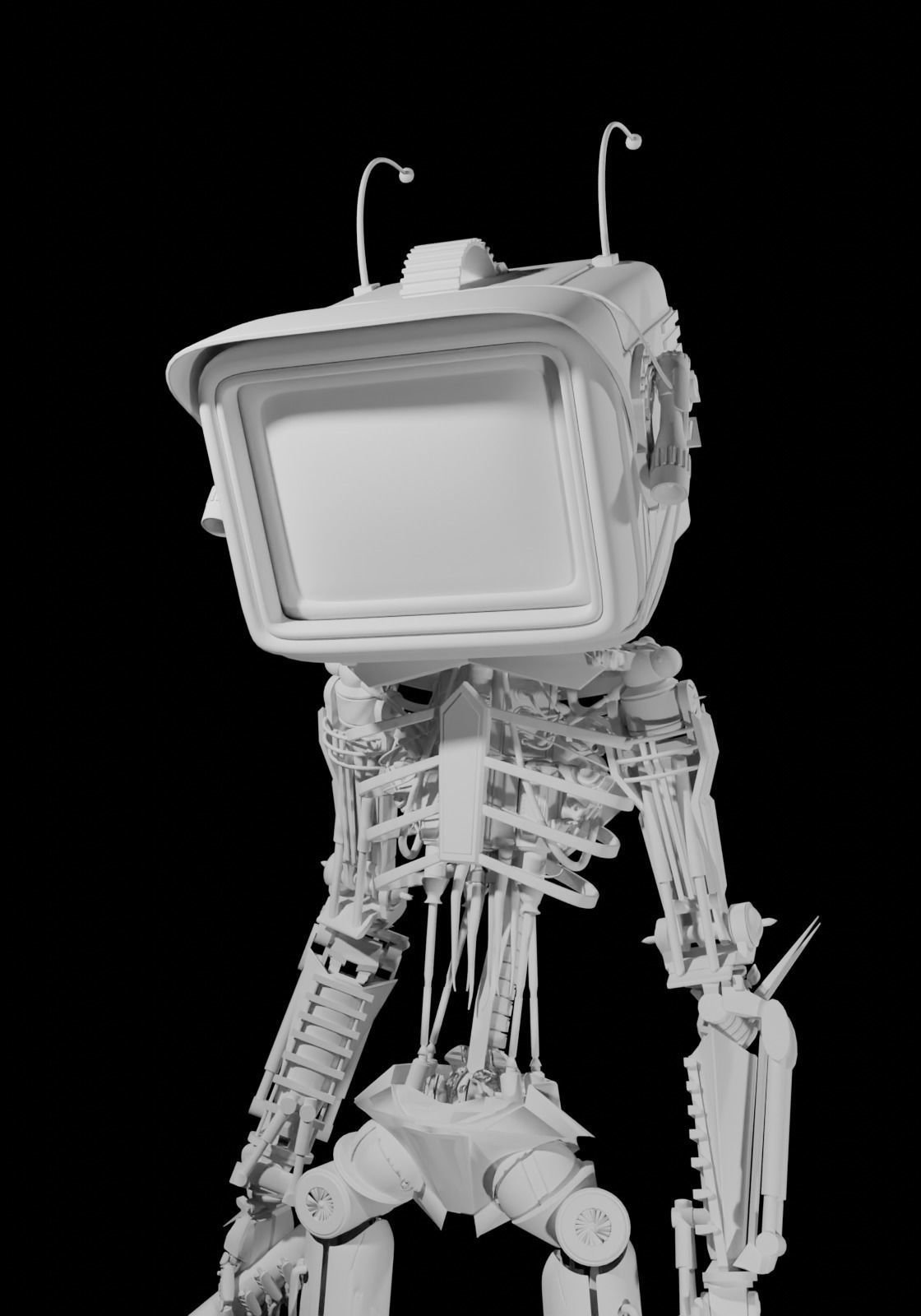 Cyberpunk Robot 3D model_2