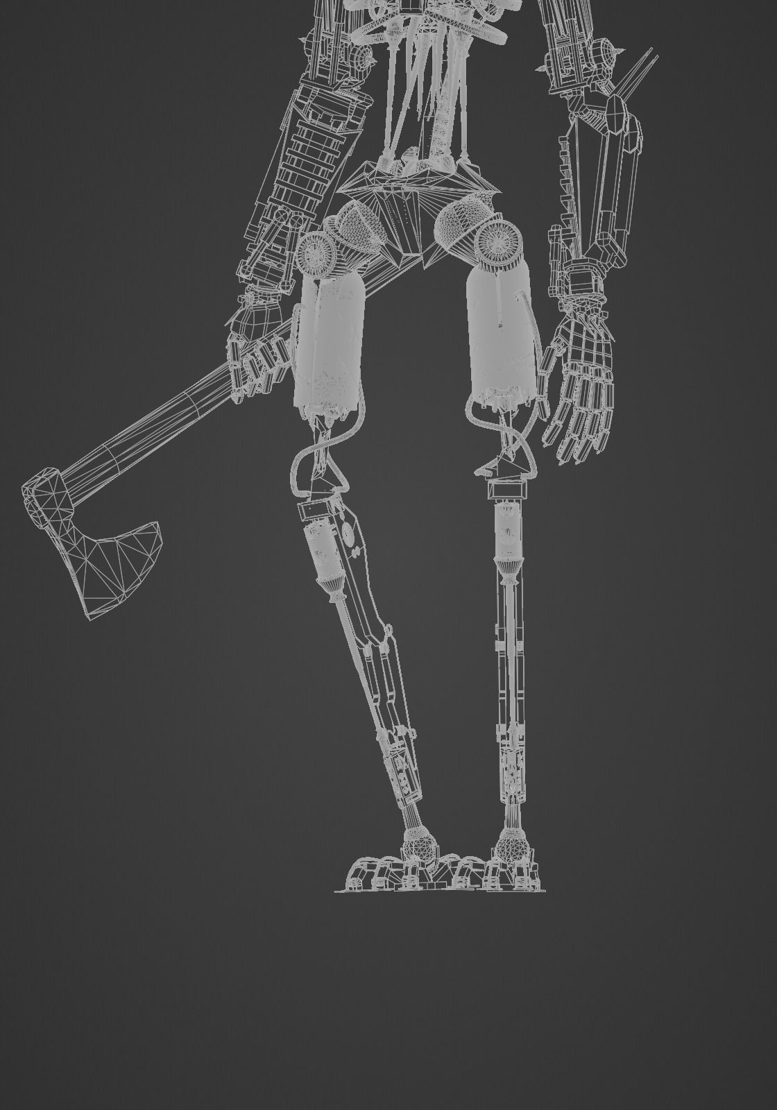 Cyberpunk Robot 3D model_10