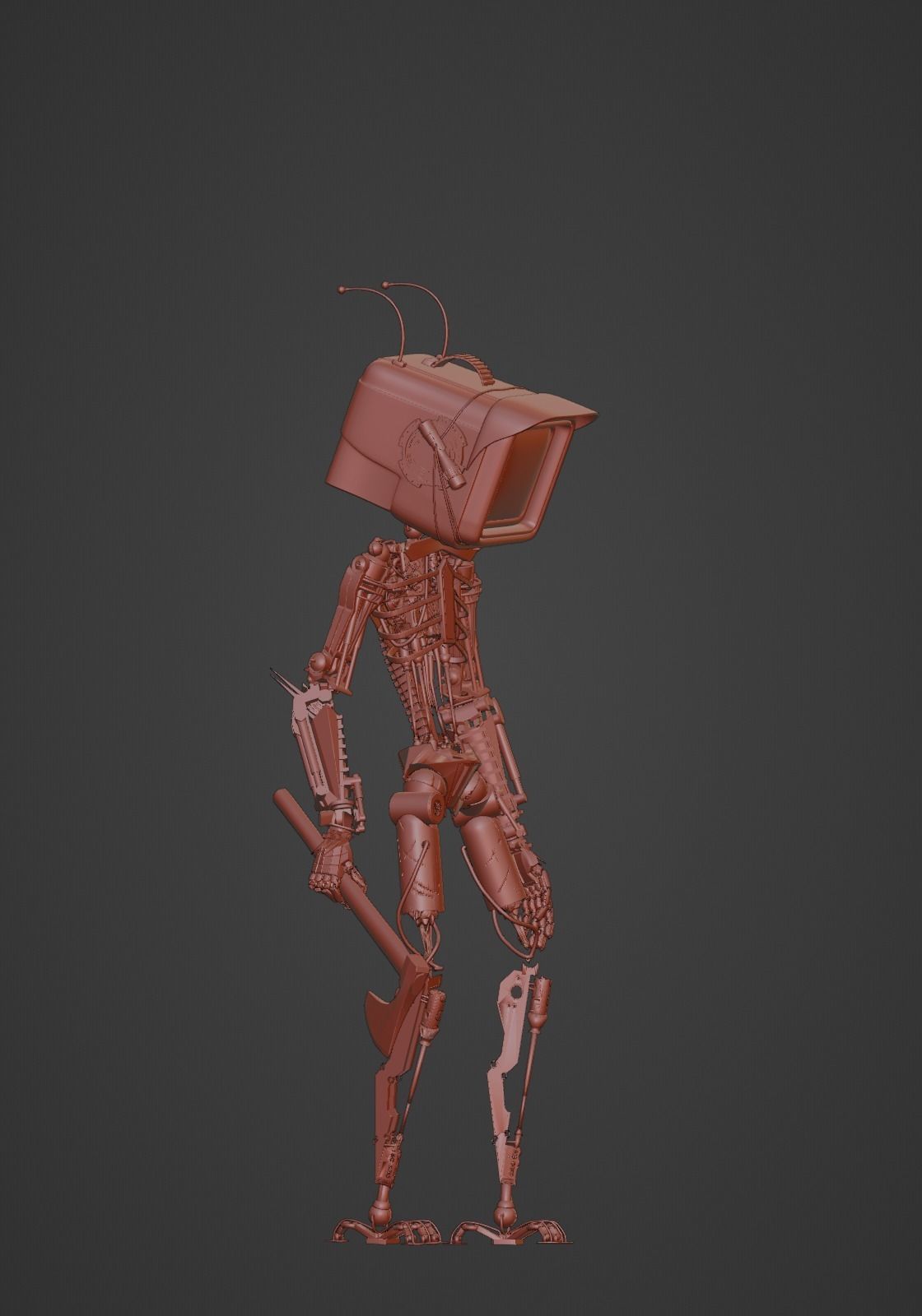 Cyberpunk Robot 3D model_11
