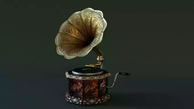 Gramophone PBR high detail 3D model