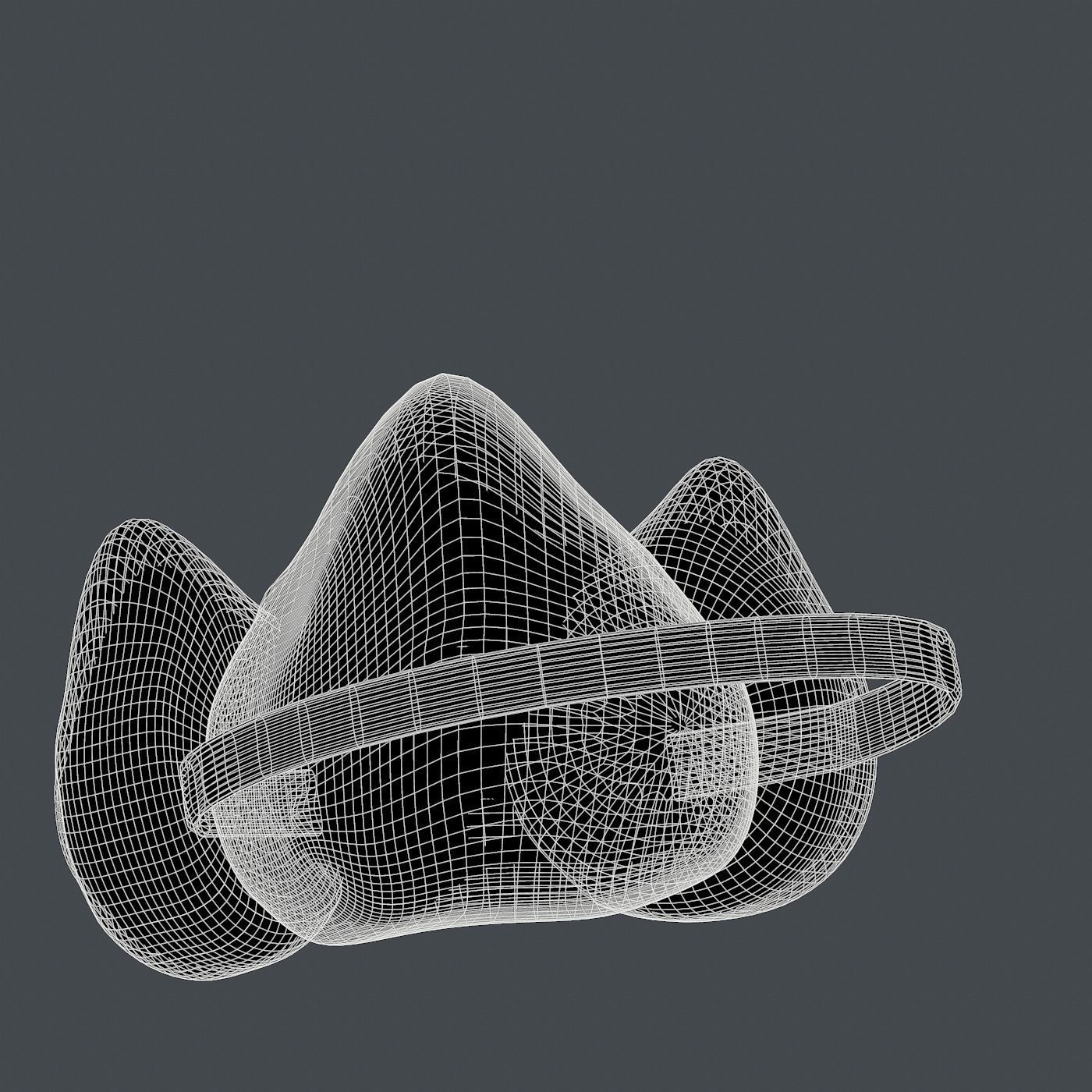 Gas mask helmet 3d model scifi Low-poly 3D model_8