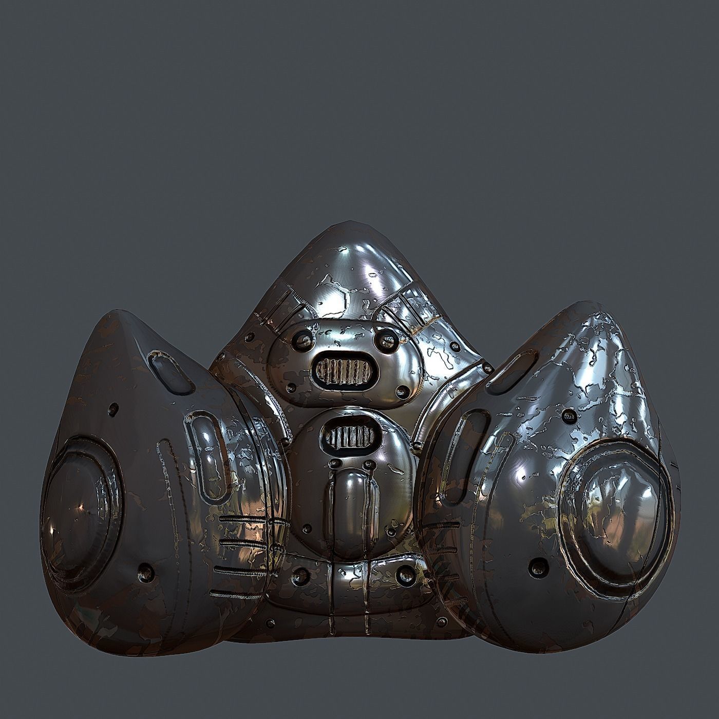 Gas mask helmet 3d model scifi Low-poly 3D model_6