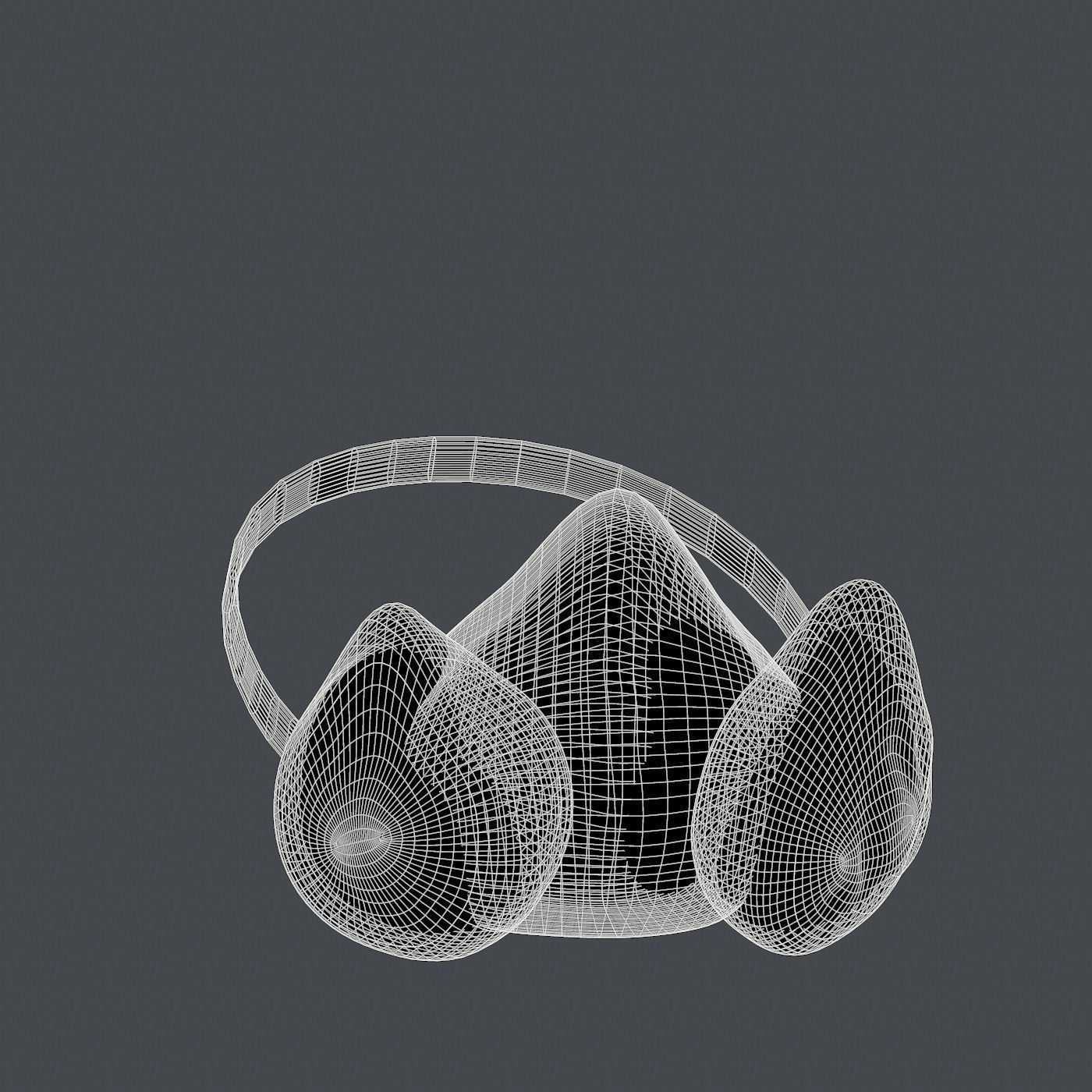 Gas mask helmet 3d model scifi Low-poly 3D model_7