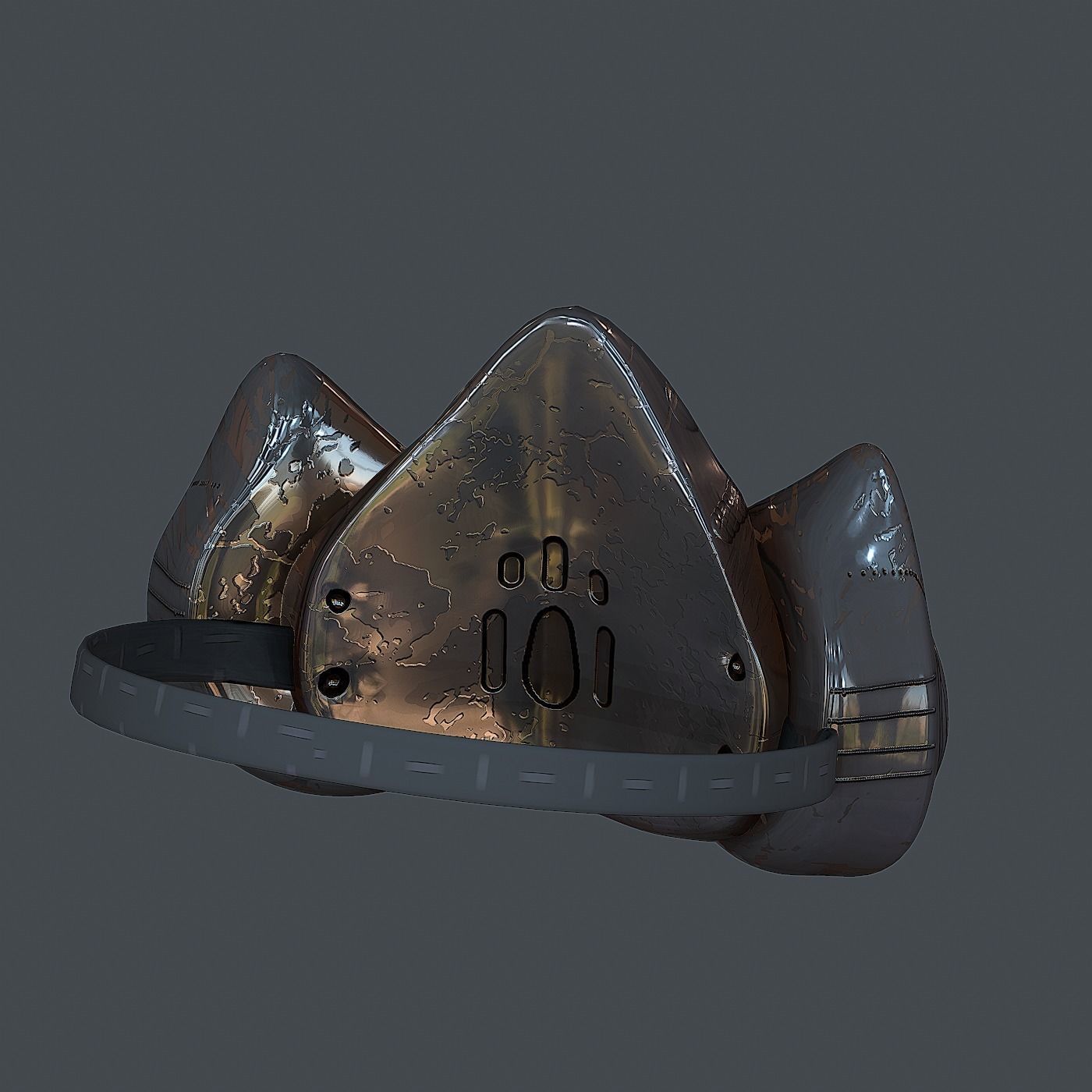 Gas mask helmet 3d model scifi Low-poly 3D model_4