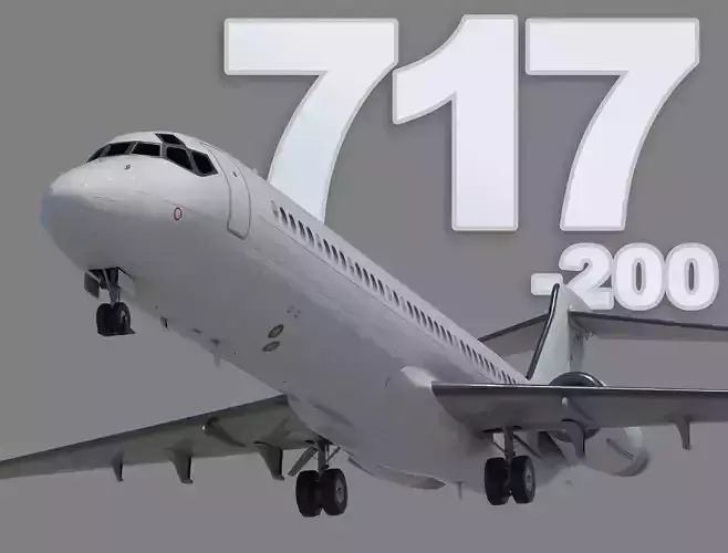 Boeing 717-200 Low-poly 3D model