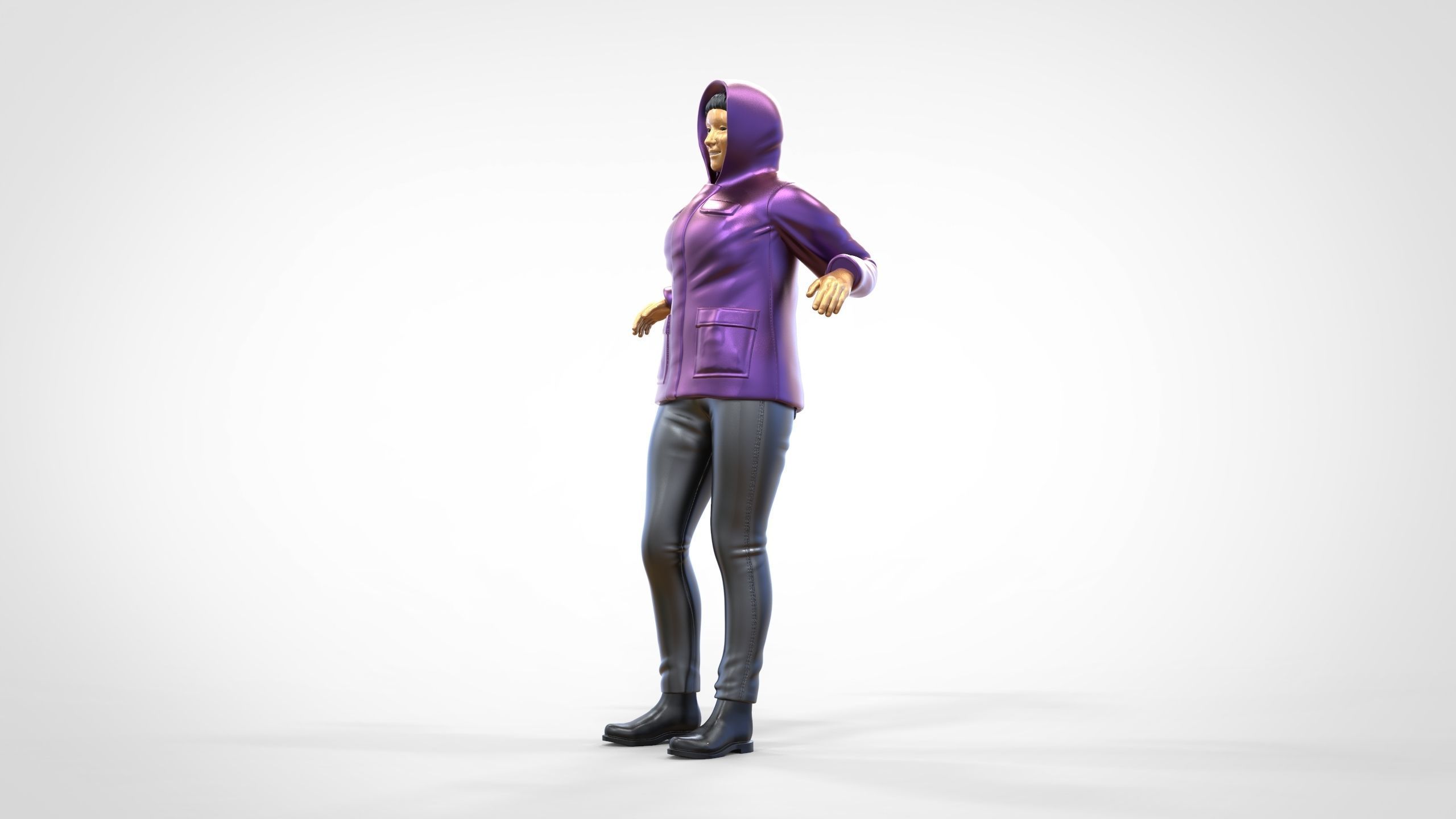 N1 Woman on ship being a photo taken 3D print model_15