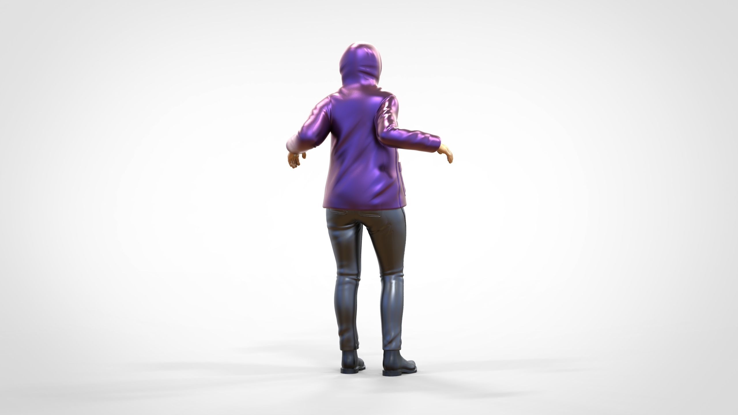 N1 Woman on ship being a photo taken 3D print model_7