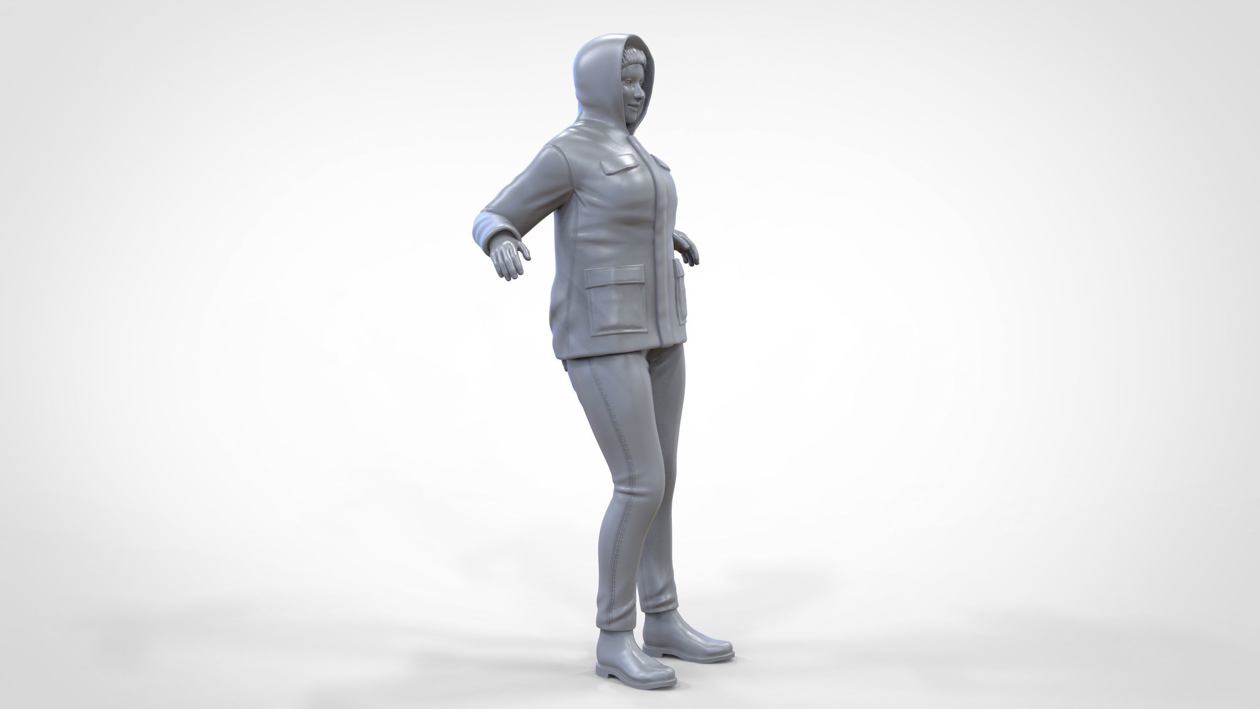 N1 Woman on ship being a photo taken 3D print model_24