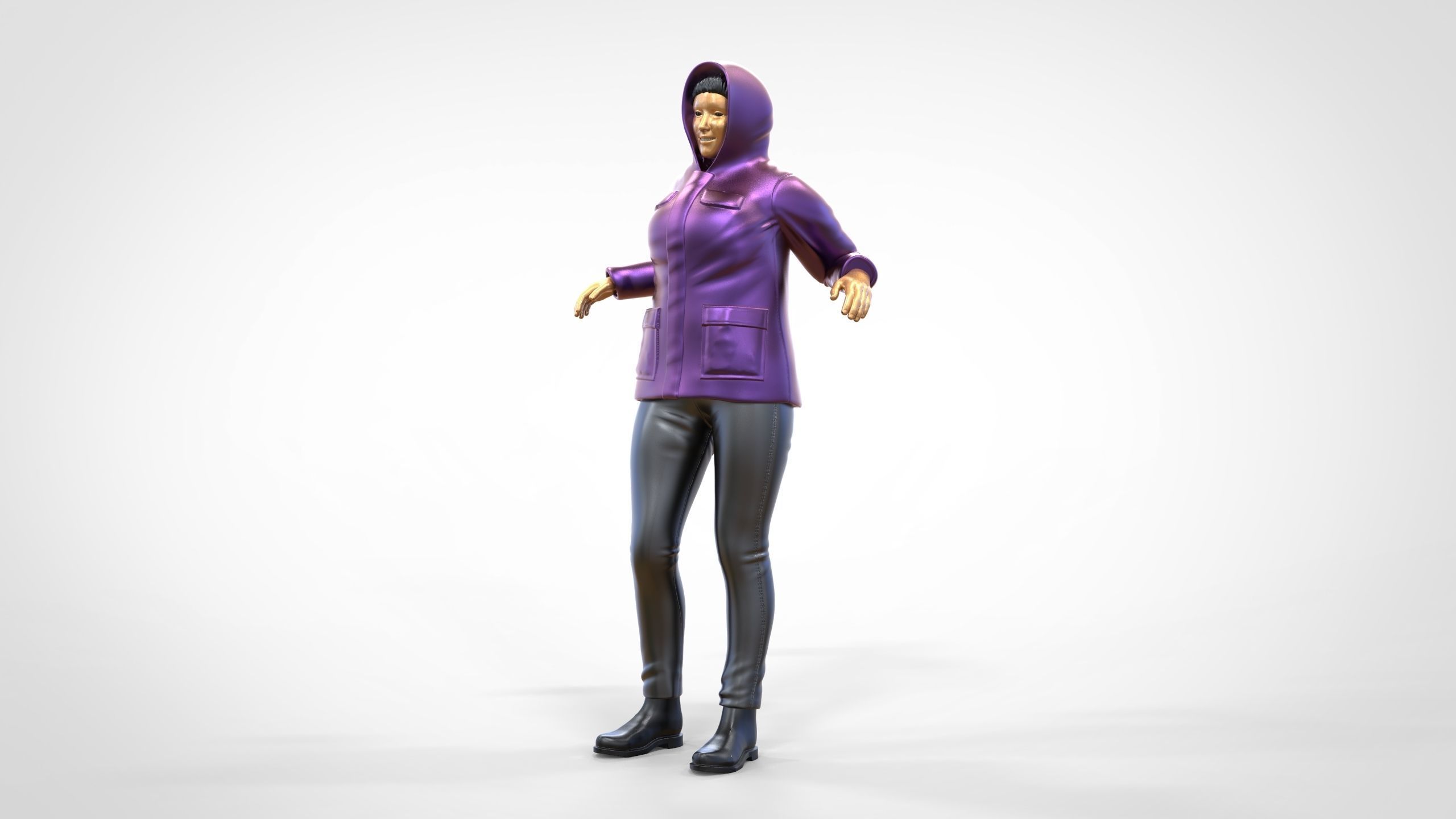 N1 Woman on ship being a photo taken 3D print model_23