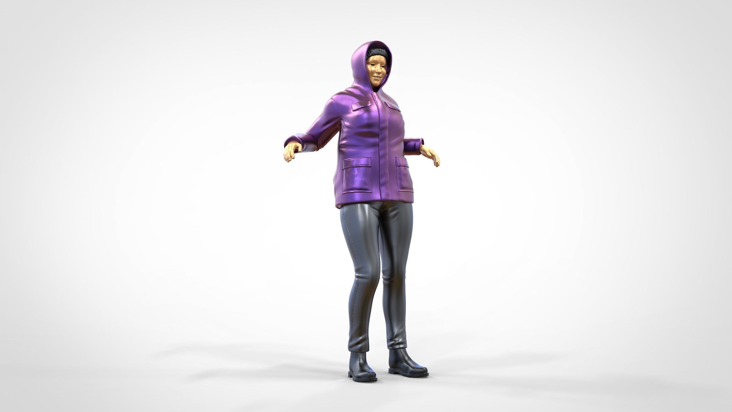 N1 Woman on ship being a photo taken 3D print model_20