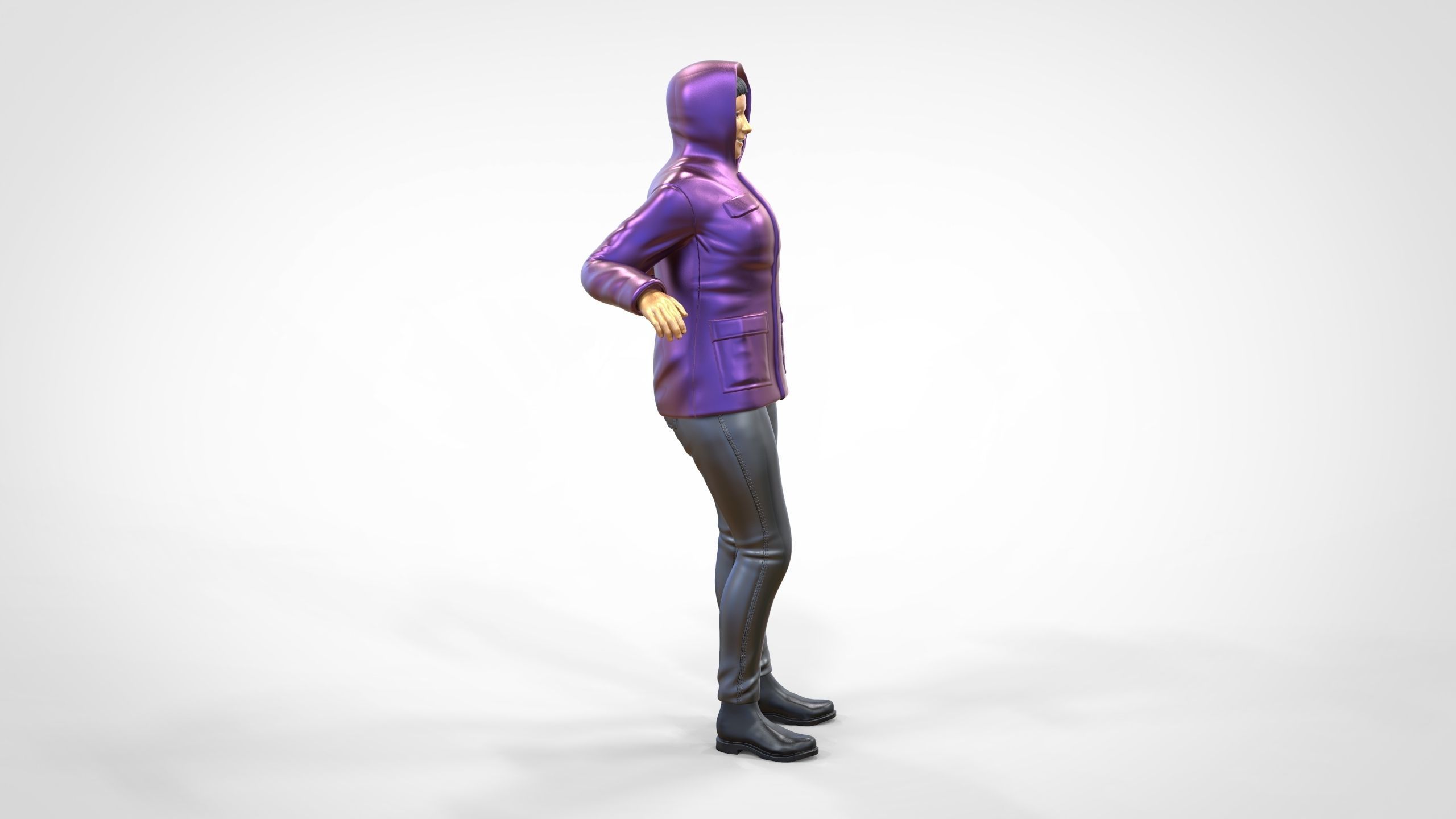 N1 Woman on ship being a photo taken 3D print model_3