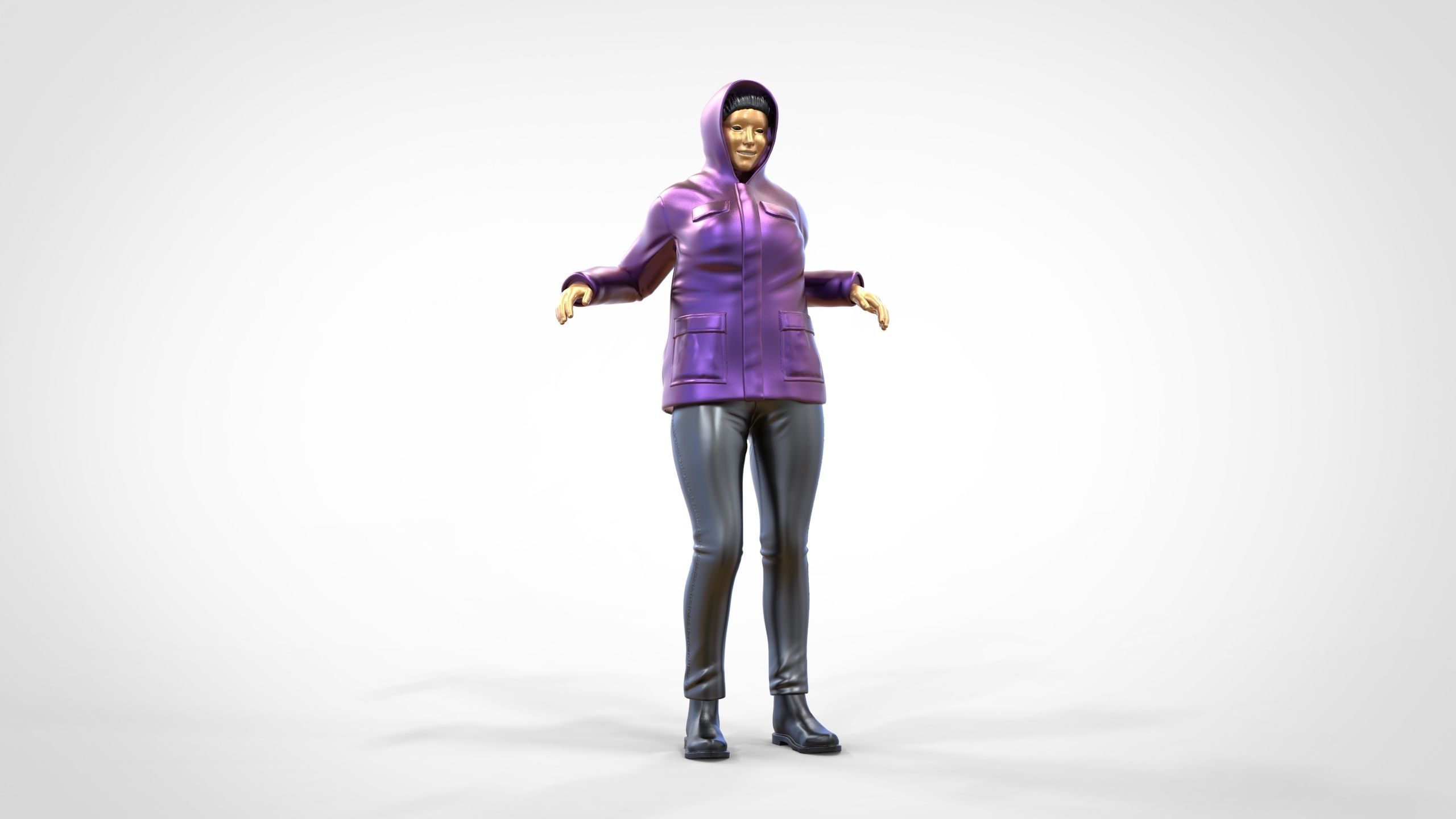 N1 Woman on ship being a photo taken 3D print model_19