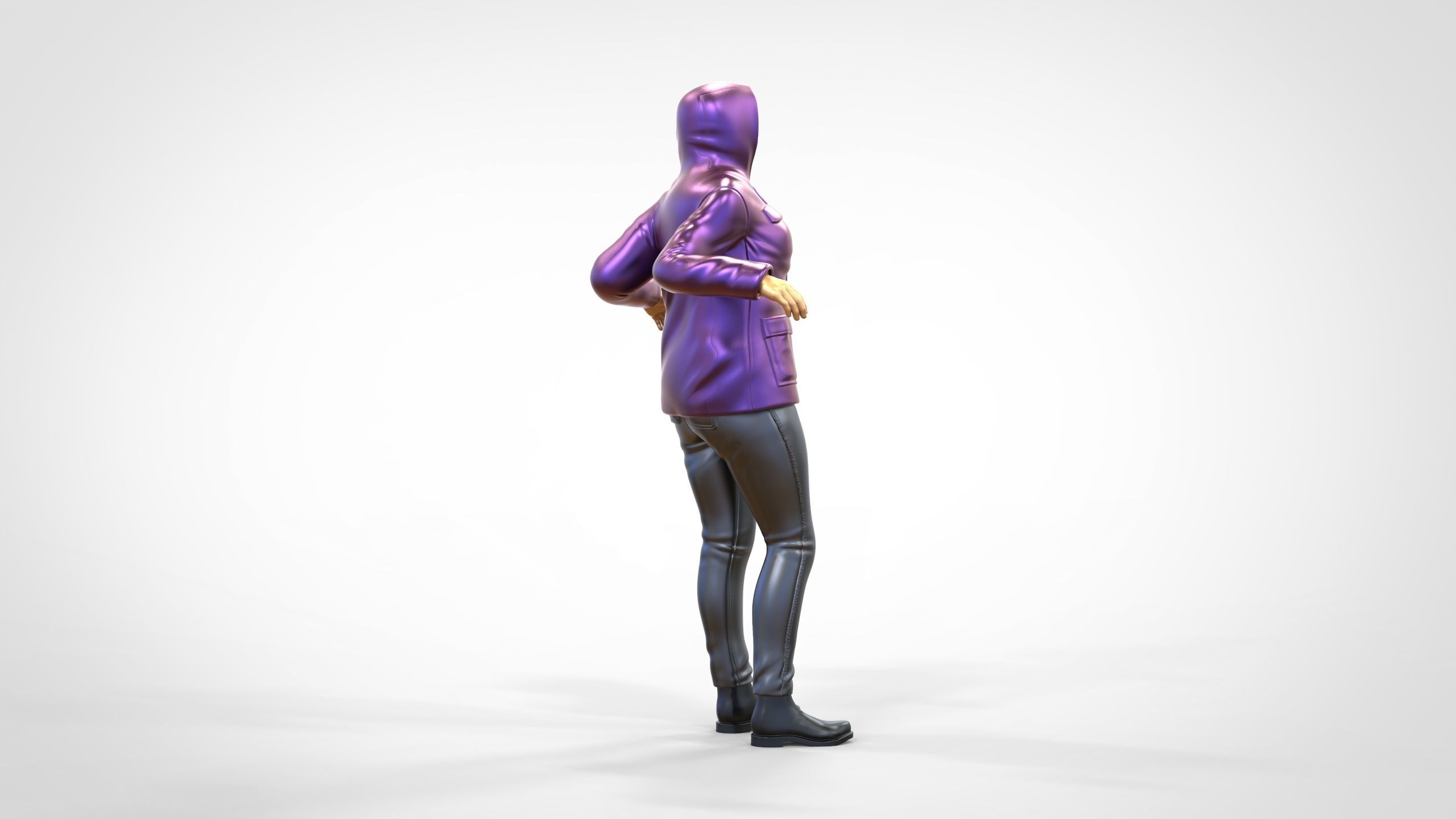 N1 Woman on ship being a photo taken 3D print model_5