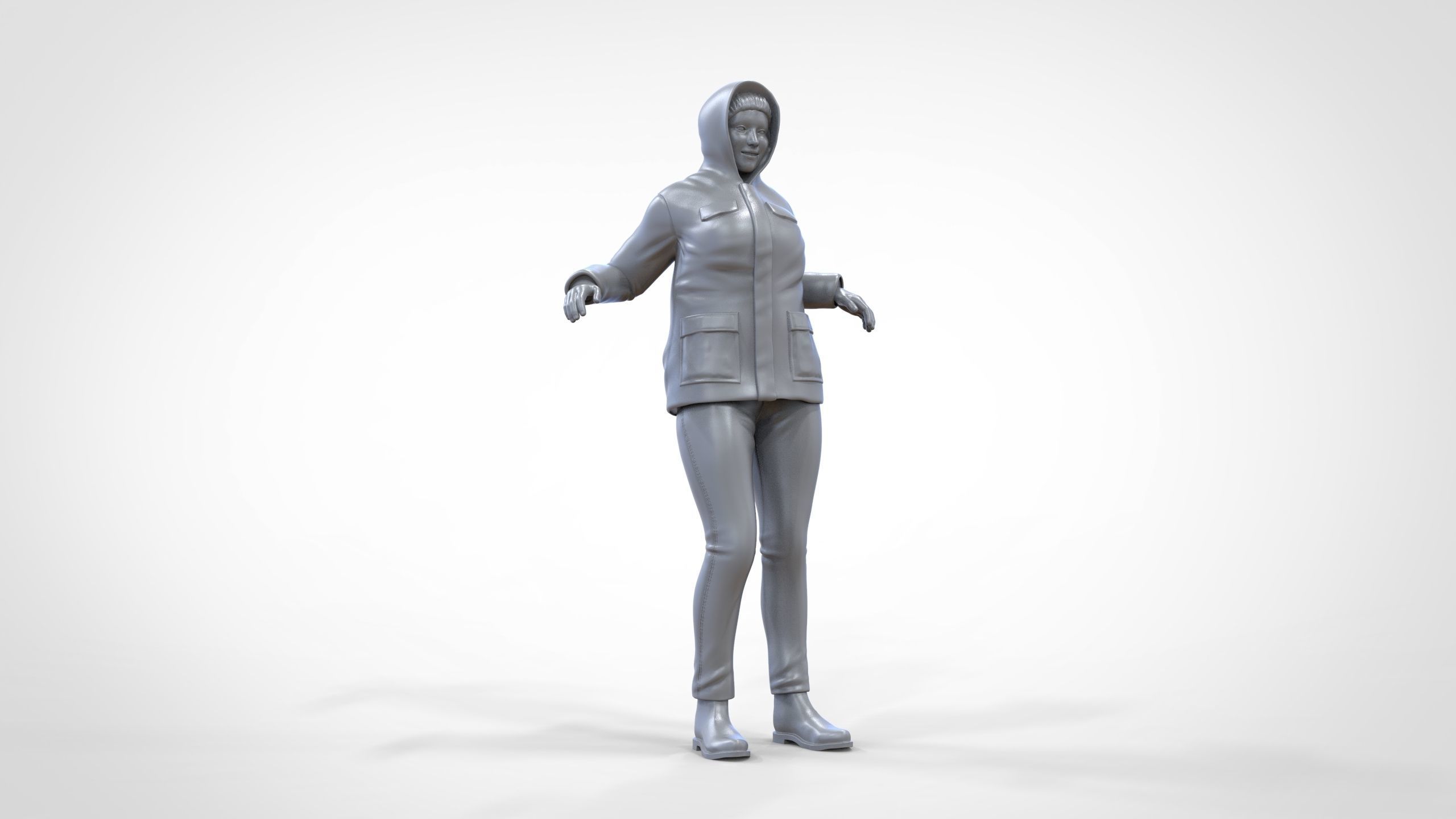 N1 Woman on ship being a photo taken 3D print model_32