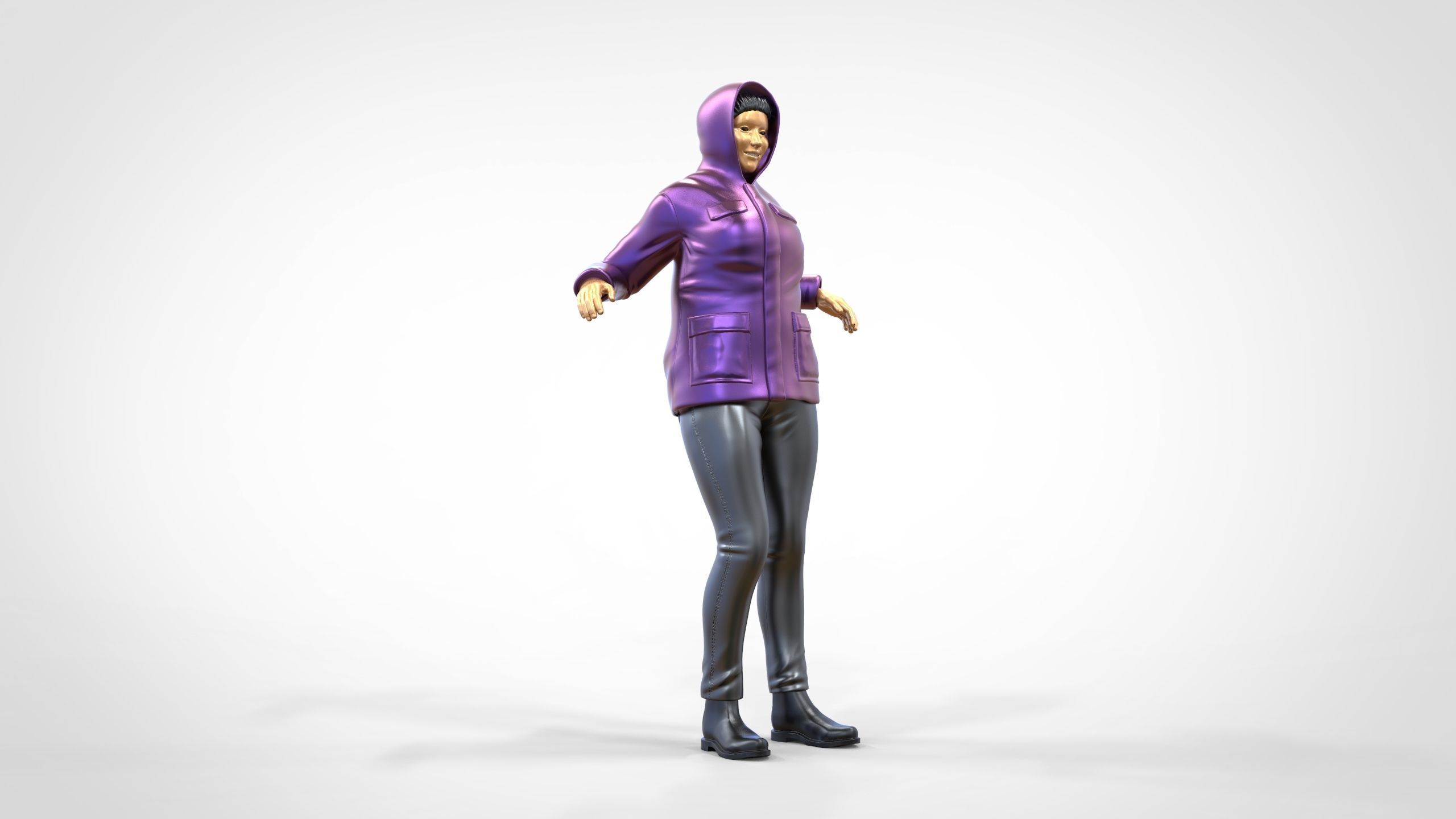 N1 Woman on ship being a photo taken 3D print model_21