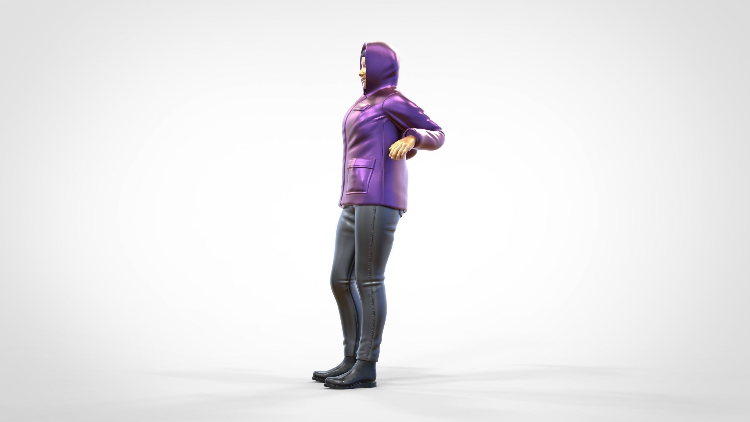 N1 Woman on ship being a photo taken 3D print model_14