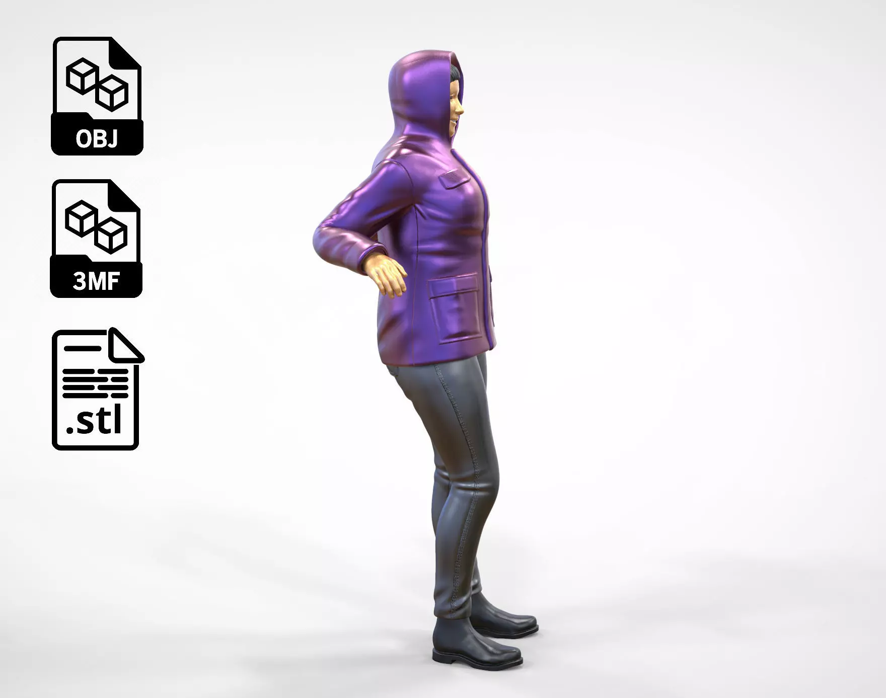 N1 Woman on ship being a photo taken 3D print model_0