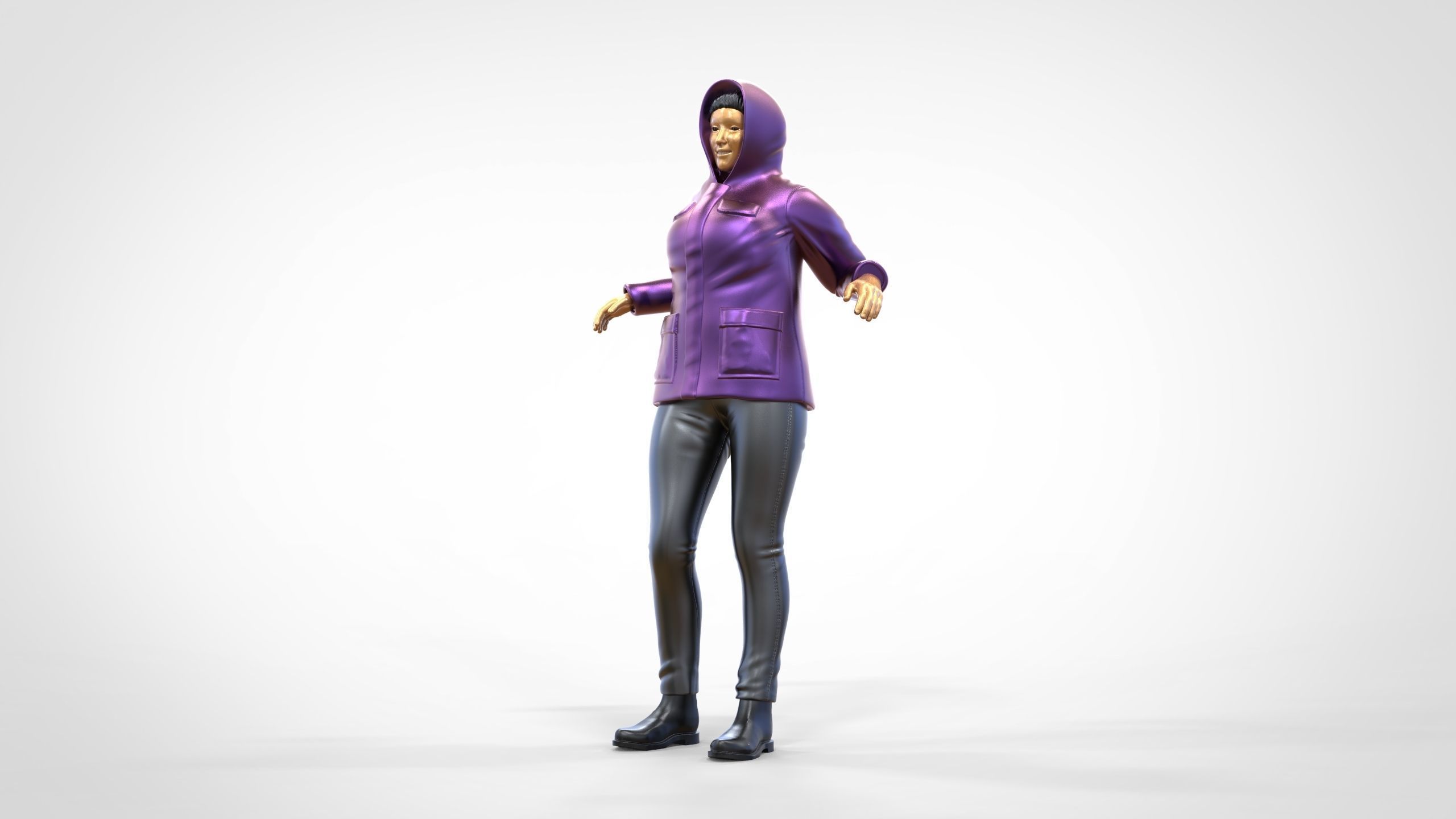 N1 Woman on ship being a photo taken 3D print model_16