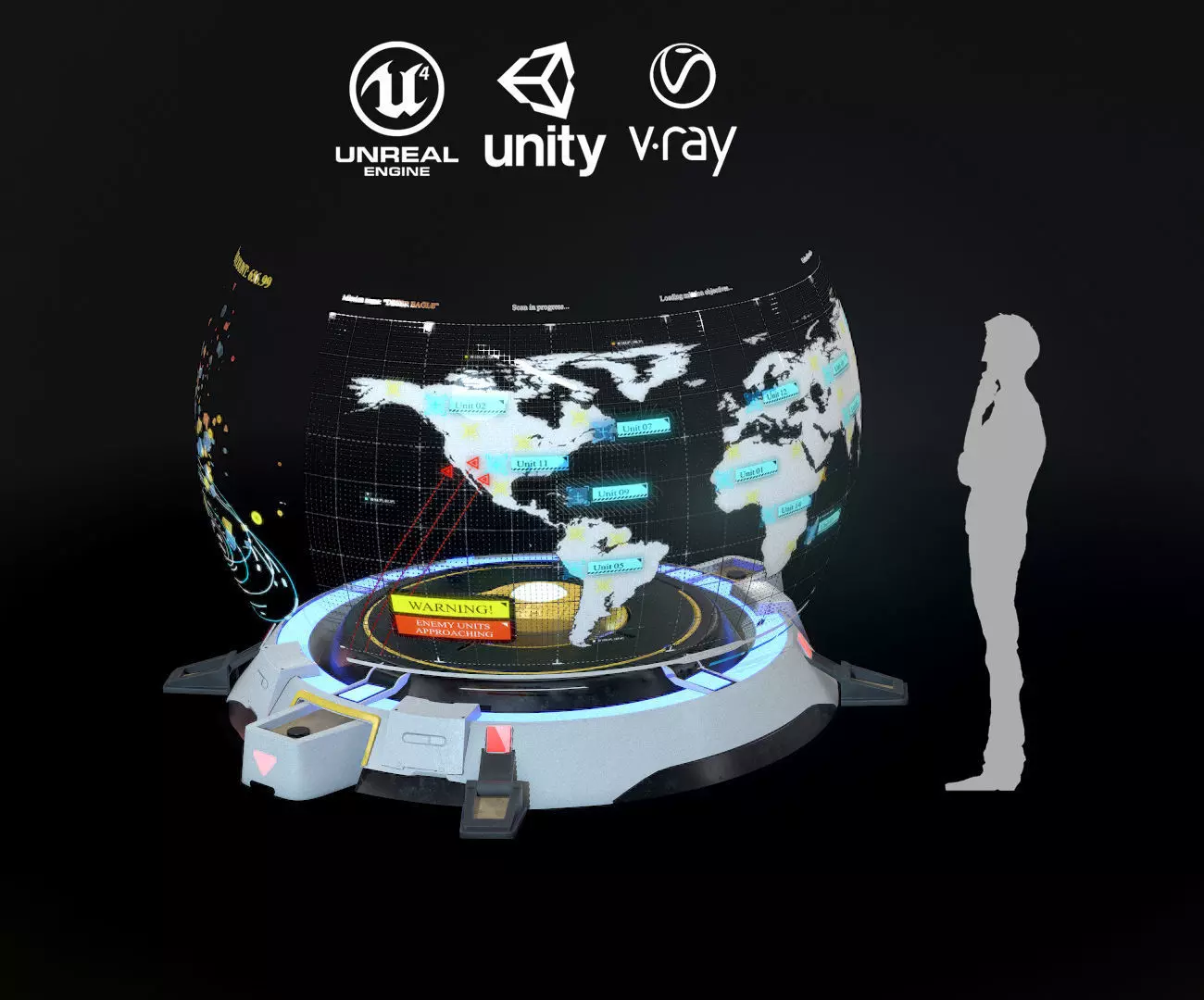 Hologram Table Low-poly 3D model_0