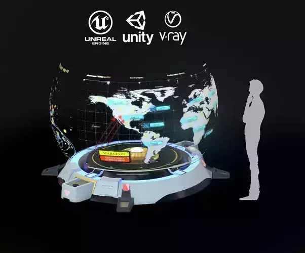 Hologram Table Low-poly 3D model Hologram Table Low-poly 3D model