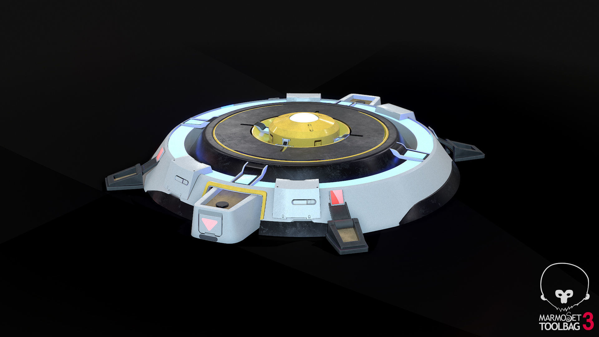 Hologram Table Low-poly 3D model_6