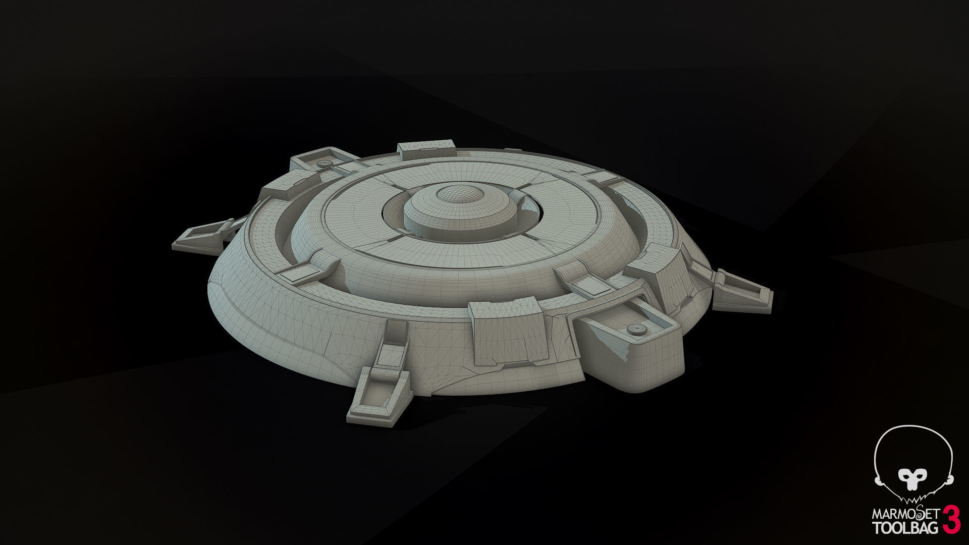 Hologram Table Low-poly 3D model_8