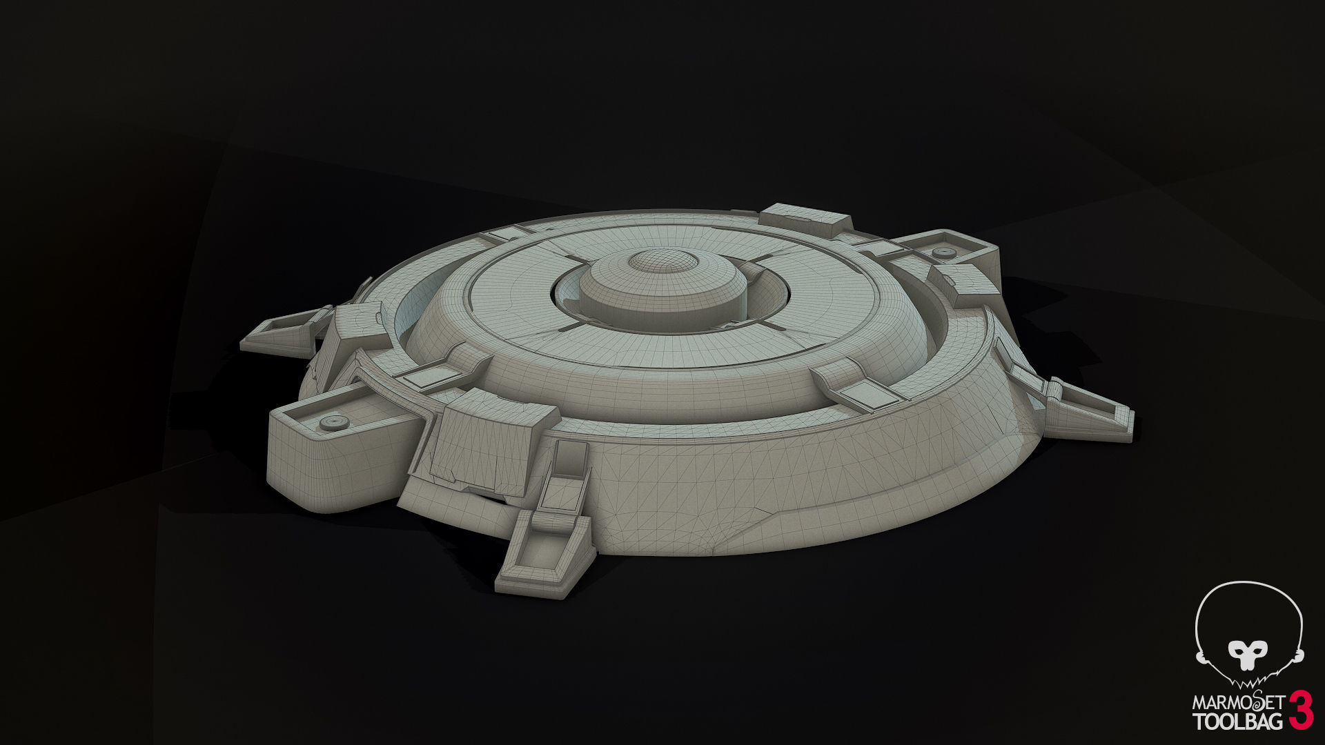 Hologram Table Low-poly 3D model_10