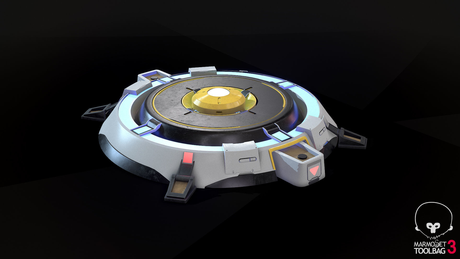 Hologram Table Low-poly 3D model_3