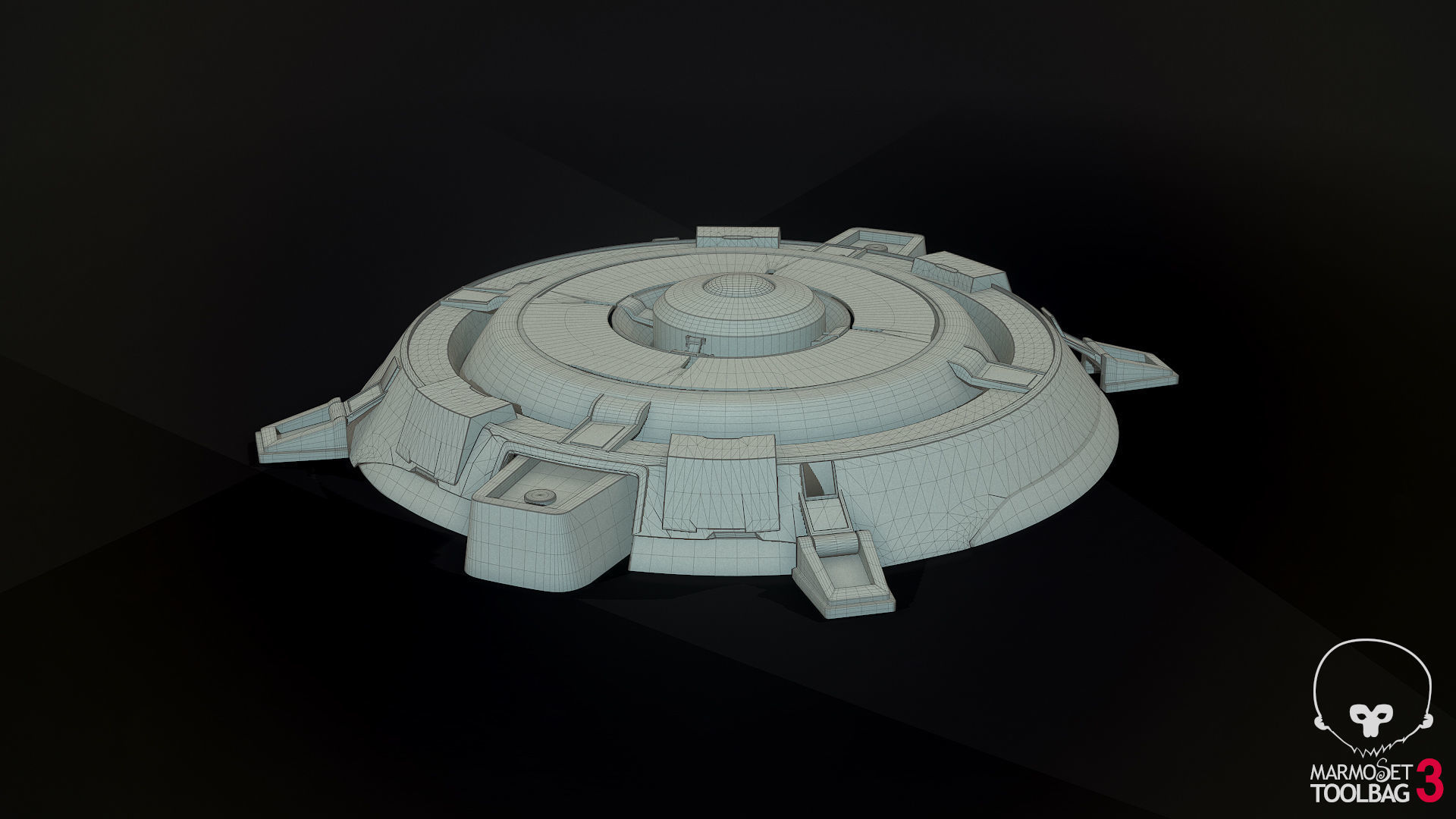 Hologram Table Low-poly 3D model_7