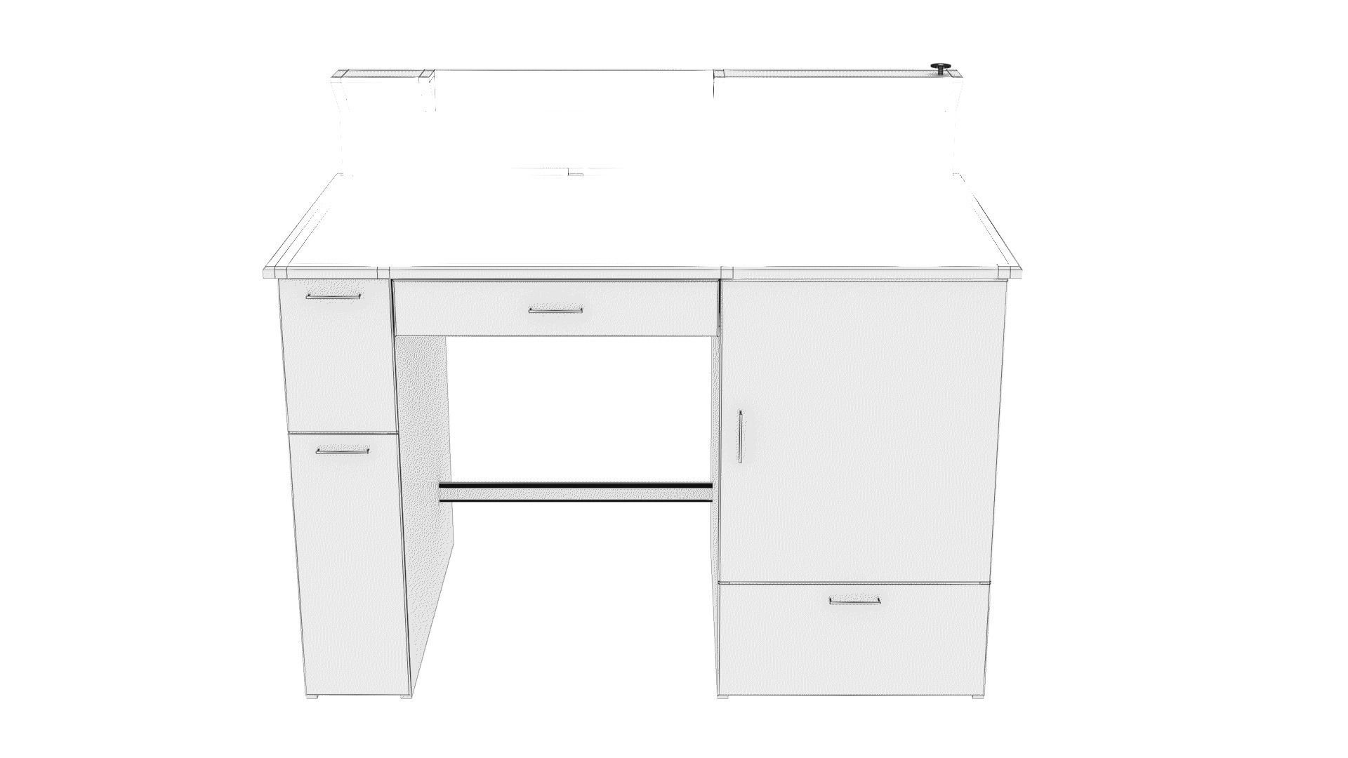 Computer table Free 3D model_9