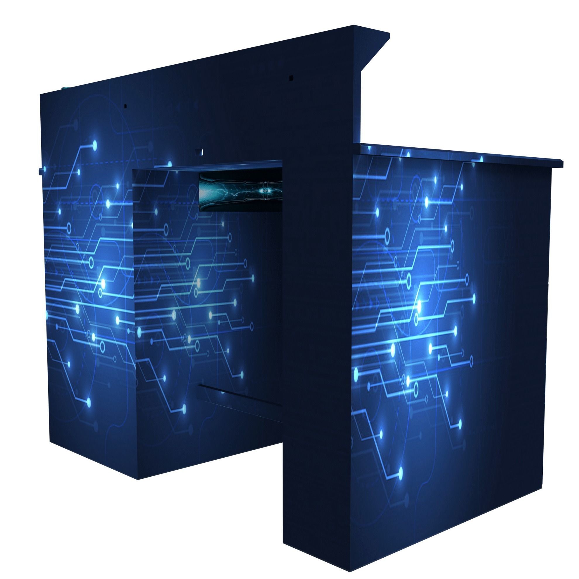 Computer table Free 3D model_6