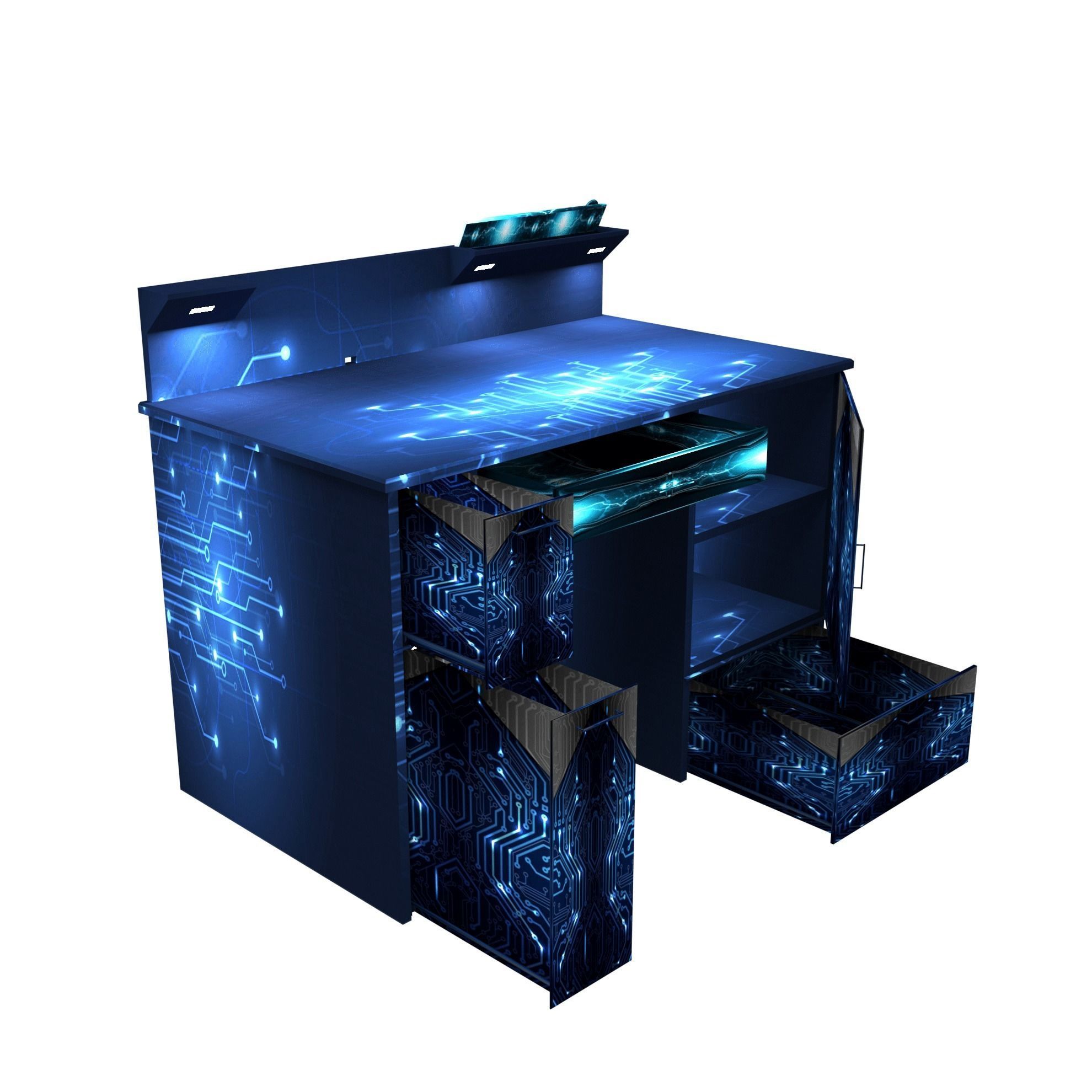 Computer table Free 3D model_2