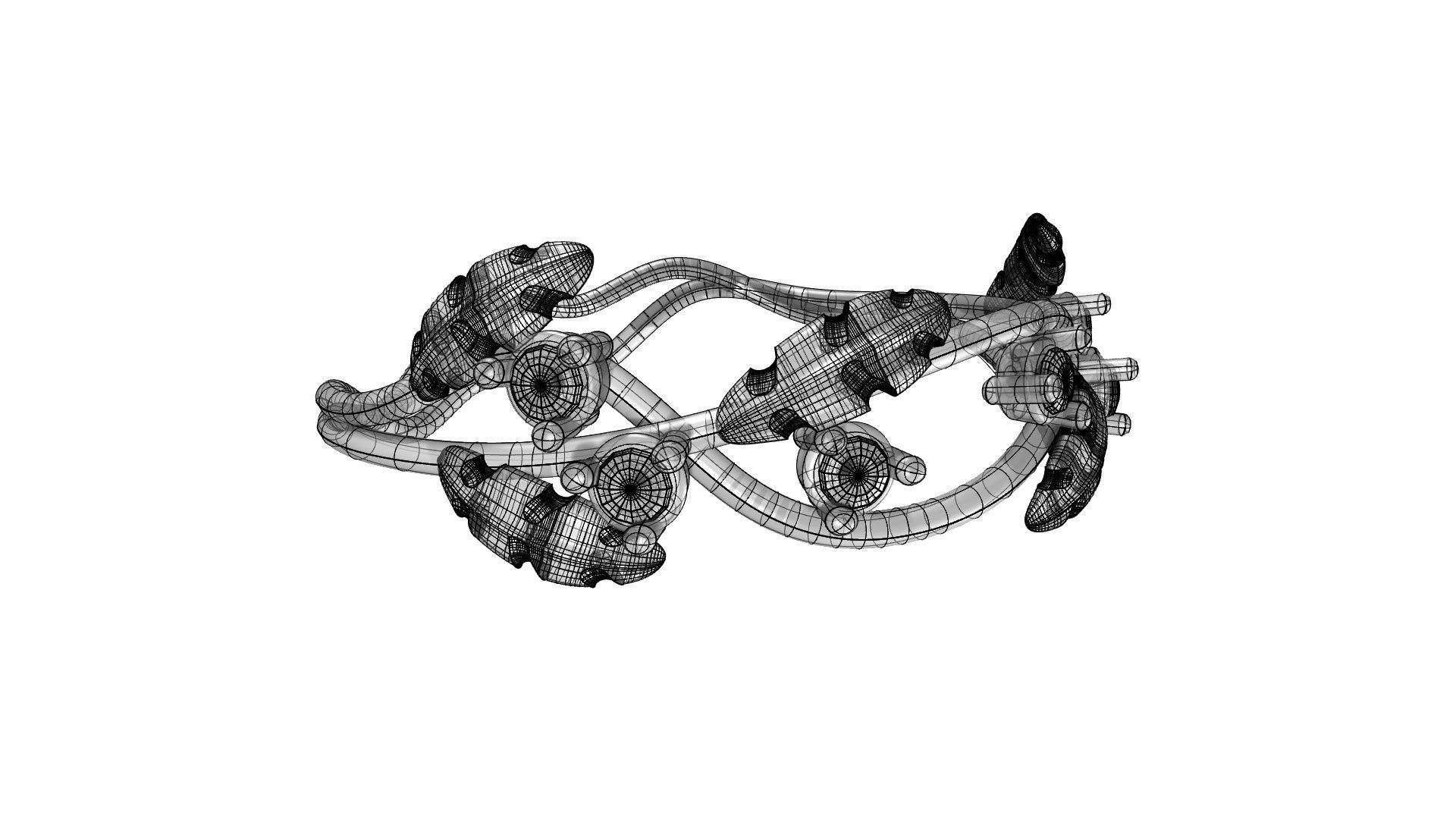 Leafs and Diamonds Ring 3D print model_2