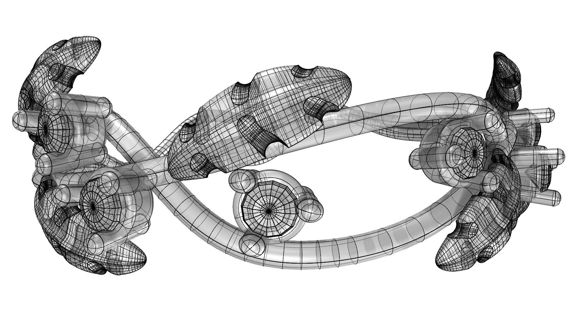 Leafs and Diamonds Ring 3D print model_5