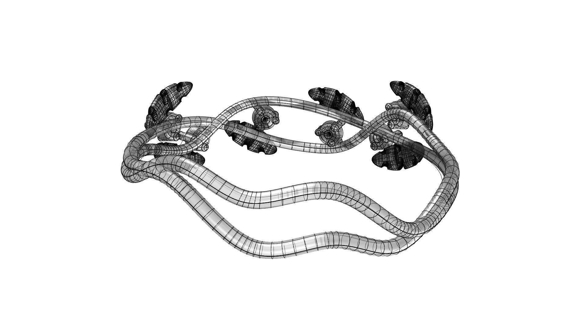 Leafs and Diamonds Ring 3D print model_3