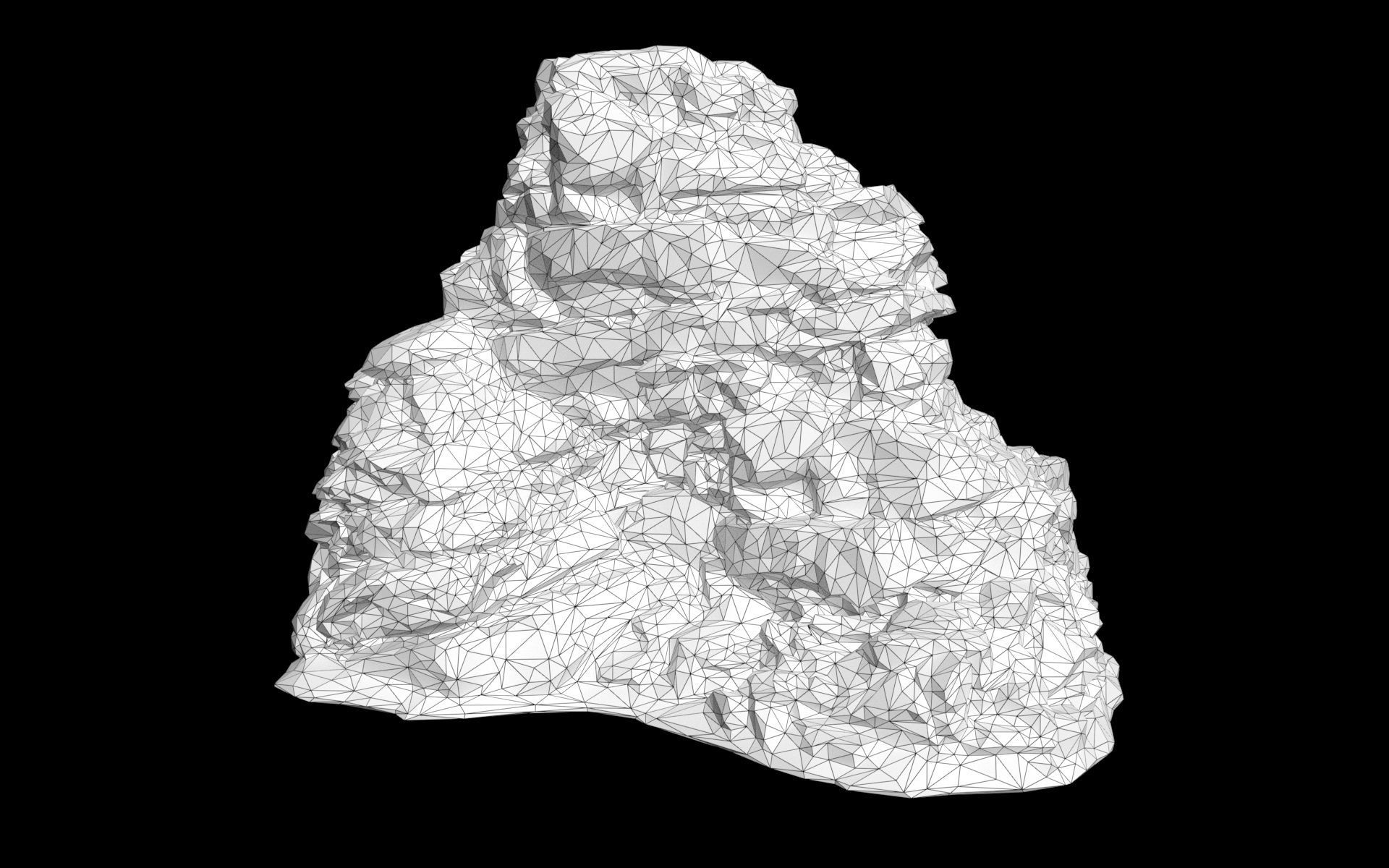 Low poly Mossy Jungle Cliff 210323 Low-poly 3D model_10